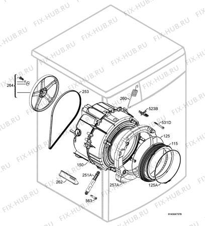 Взрыв-схема стиральной машины Zanker EFX4450 - Схема узла Functional parts 267